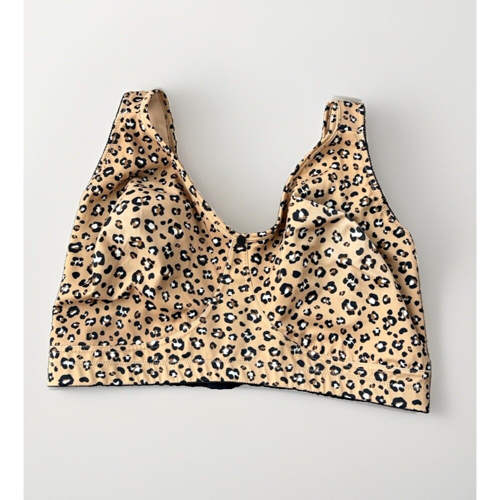 Comfort Choice Bra 42G Plus Size Wireless Full Coverage Leopard Animal Print